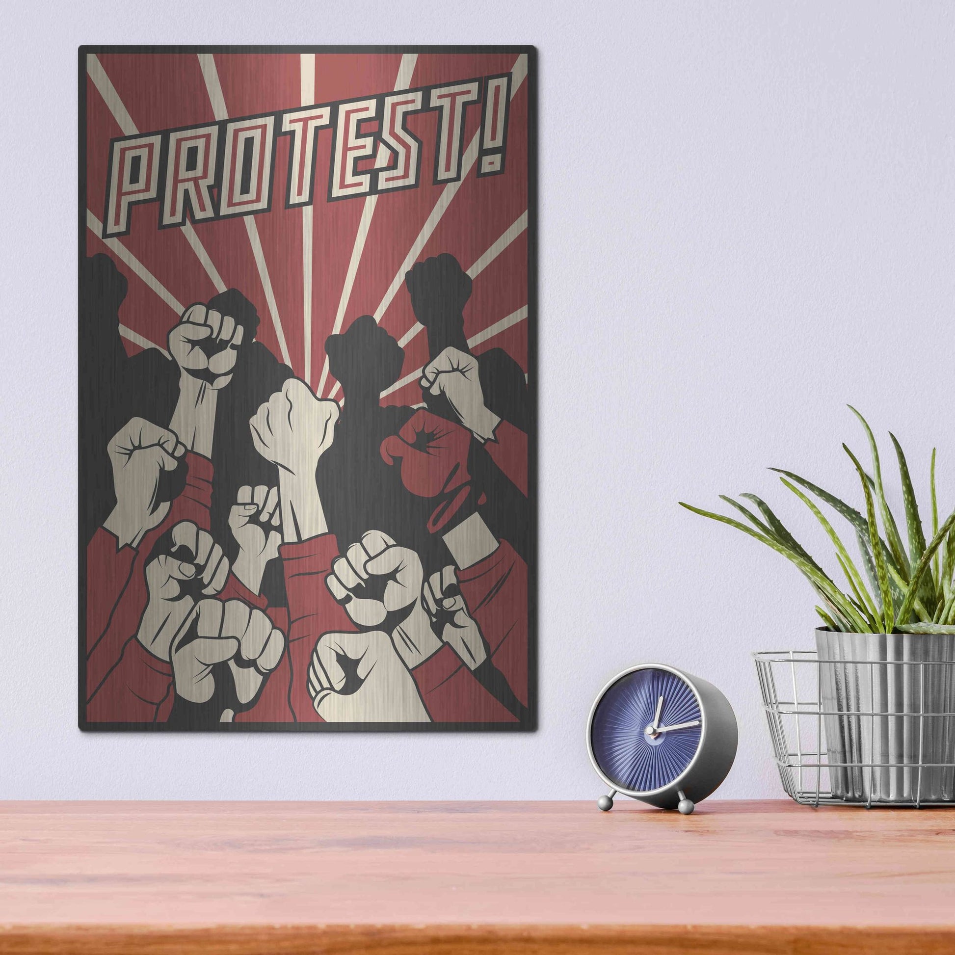 Luxe Metal Art 'Protest' Metal Wall Art,12x16