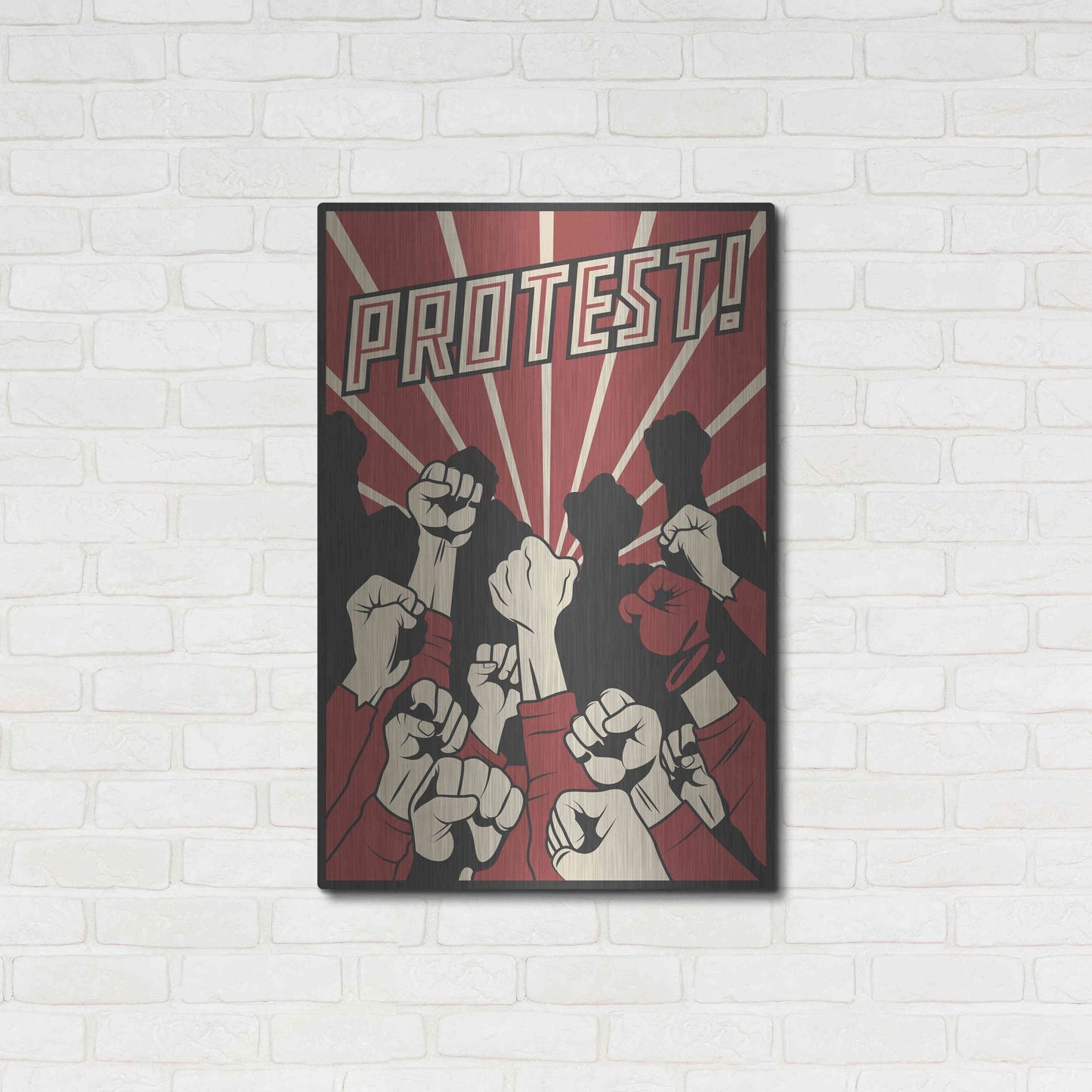 Luxe Metal Art 'Protest' Metal Wall Art,24x36