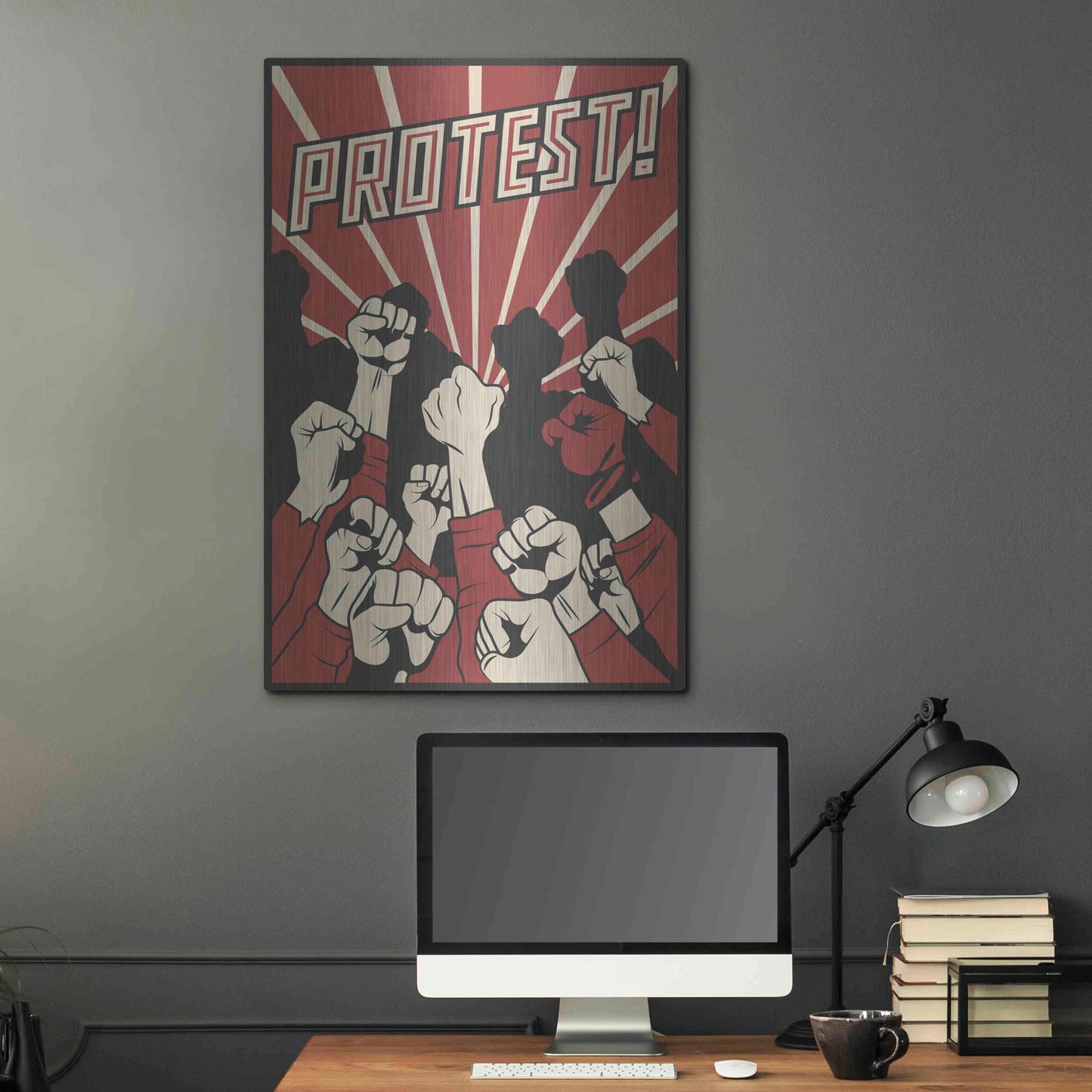 Luxe Metal Art 'Protest' Metal Wall Art,24x36