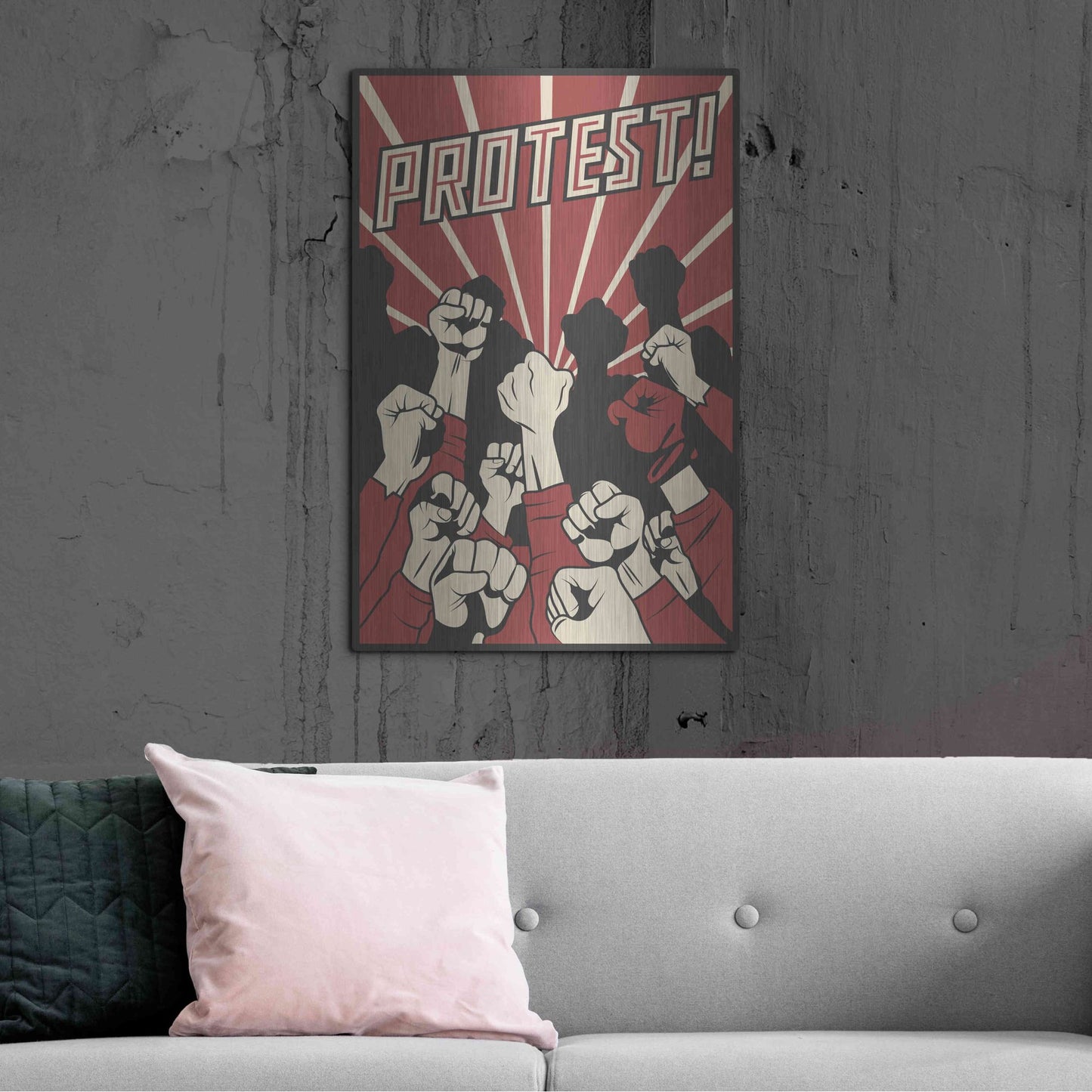 Luxe Metal Art 'Protest' Metal Wall Art,24x36