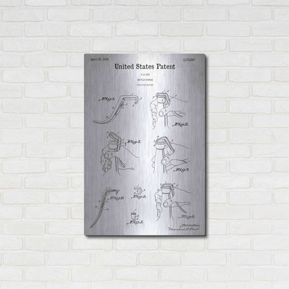 Luxe Metal Art 'Bottle Opener Blueprint Patent White' Acrylic Glass Wall Art,24x36