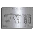 Luxe Metal Art 'Pistol Blueprint Patent White' Metal Wall Art