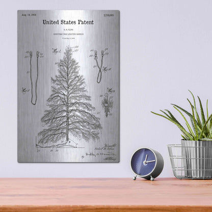 Luxe Metal Art 'Artificial Christmas Tree Blueprint Patent White' Acrylic Glass Wall Art,12x16