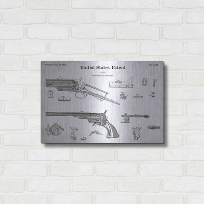 Luxe Metal Art 'Colt Revolver Blueprint Patent White' Acrylic Glass Wall Art,24x16