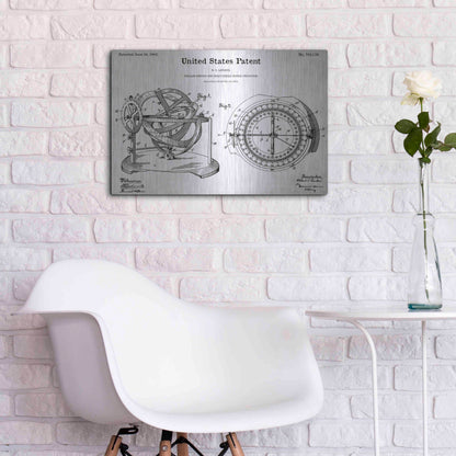 Luxe Metal Art 'Stellar Compass Blueprint Patent White' Acrylic Glass Wall Art,24x16