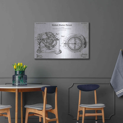 Luxe Metal Art 'Stellar Compass Blueprint Patent White' Acrylic Glass Wall Art,36x24