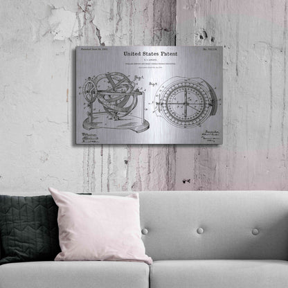 Luxe Metal Art 'Stellar Compass Blueprint Patent White' Acrylic Glass Wall Art,36x24