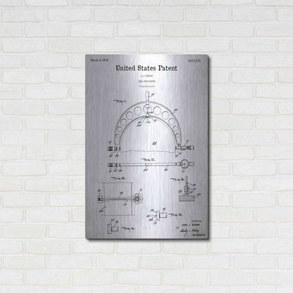 Luxe Metal Art 'Dial Snap Gauge Blueprint Patent White' Acrylic Glass Wall Art,24x36