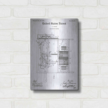 Luxe Metal Art 'Dish Washing Machine Blueprint Patent White' Acrylic Glass Wall Art,12x16