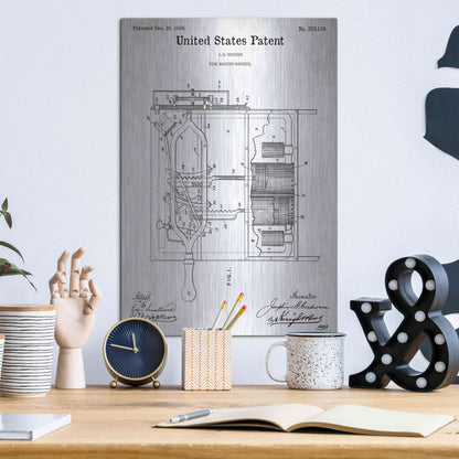 Luxe Metal Art 'Dish Washing Machine Blueprint Patent White' Acrylic Glass Wall Art,12x16