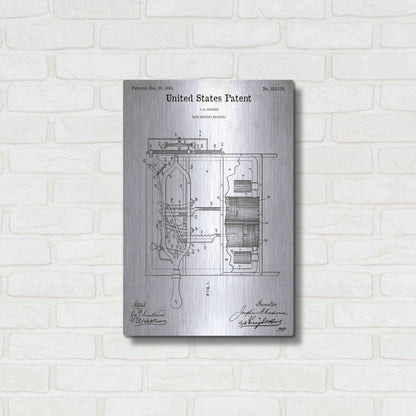 Luxe Metal Art 'Dish Washing Machine Blueprint Patent White' Acrylic Glass Wall Art,16x24