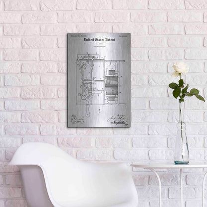 Luxe Metal Art 'Dish Washing Machine Blueprint Patent White' Acrylic Glass Wall Art,16x24