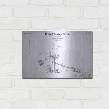 Luxe Metal Art 'Drum Beating Mechanism Blueprint Patent White' Acrylic Glass Wall Art,16x12