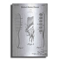Luxe Metal Art 'Hair Brush Blueprint Patent White' Metal Wall Art