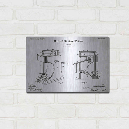 Luxe Metal Art 'Blacksmith's Hammer Blueprint Patent White' Acrylic Glass Wall Art,16x12