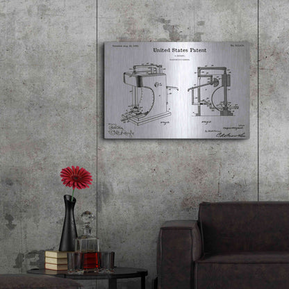 Luxe Metal Art 'Blacksmith's Hammer Blueprint Patent White' Acrylic Glass Wall Art,36x24