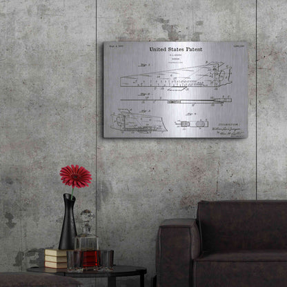 Luxe Metal Art 'Handsaw Blueprint Patent White' Acrylic Glass Wall Art,36x24