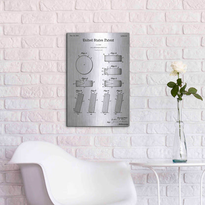 Luxe Metal Art 'Hockey Puck Blueprint Patent White' Acrylic Glass Wall Art,16x24