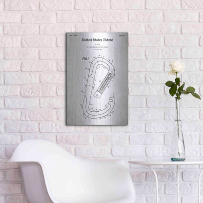 Luxe Metal Art 'Climbing Hook Blueprint Patent White' Acrylic Glass Wall Art,16x24