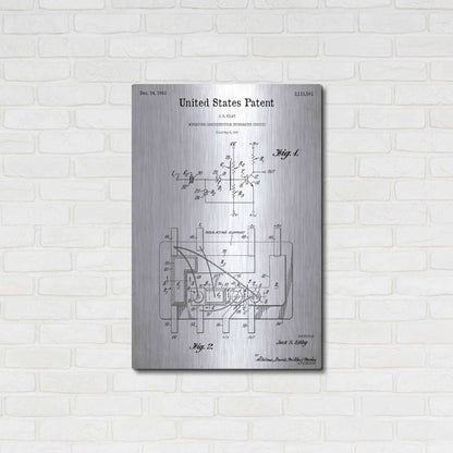 Luxe Metal Art 'Integrated Circuit Blueprint Patent White' Acrylic Glass Wall Art,24x36