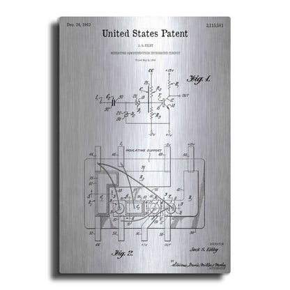 Luxe Metal Art 'Integrated Circuit Blueprint Patent White' Acrylic Glass Wall Art