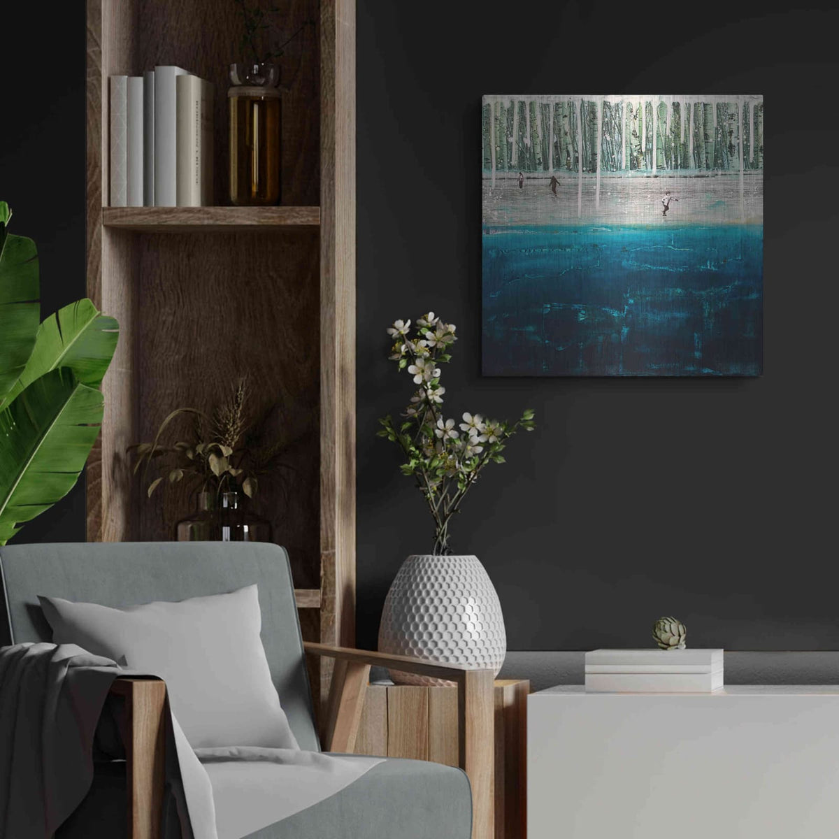'Freezing' by DB Waterman – Metal Wall Art, 24x24 room view