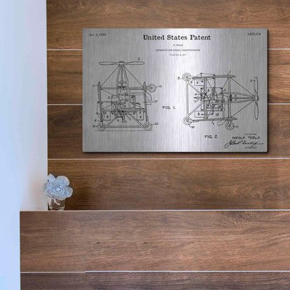 Luxe Metal Art 'Aerial Blueprint Patent White' Acrylic Glass Wall Art,16x12