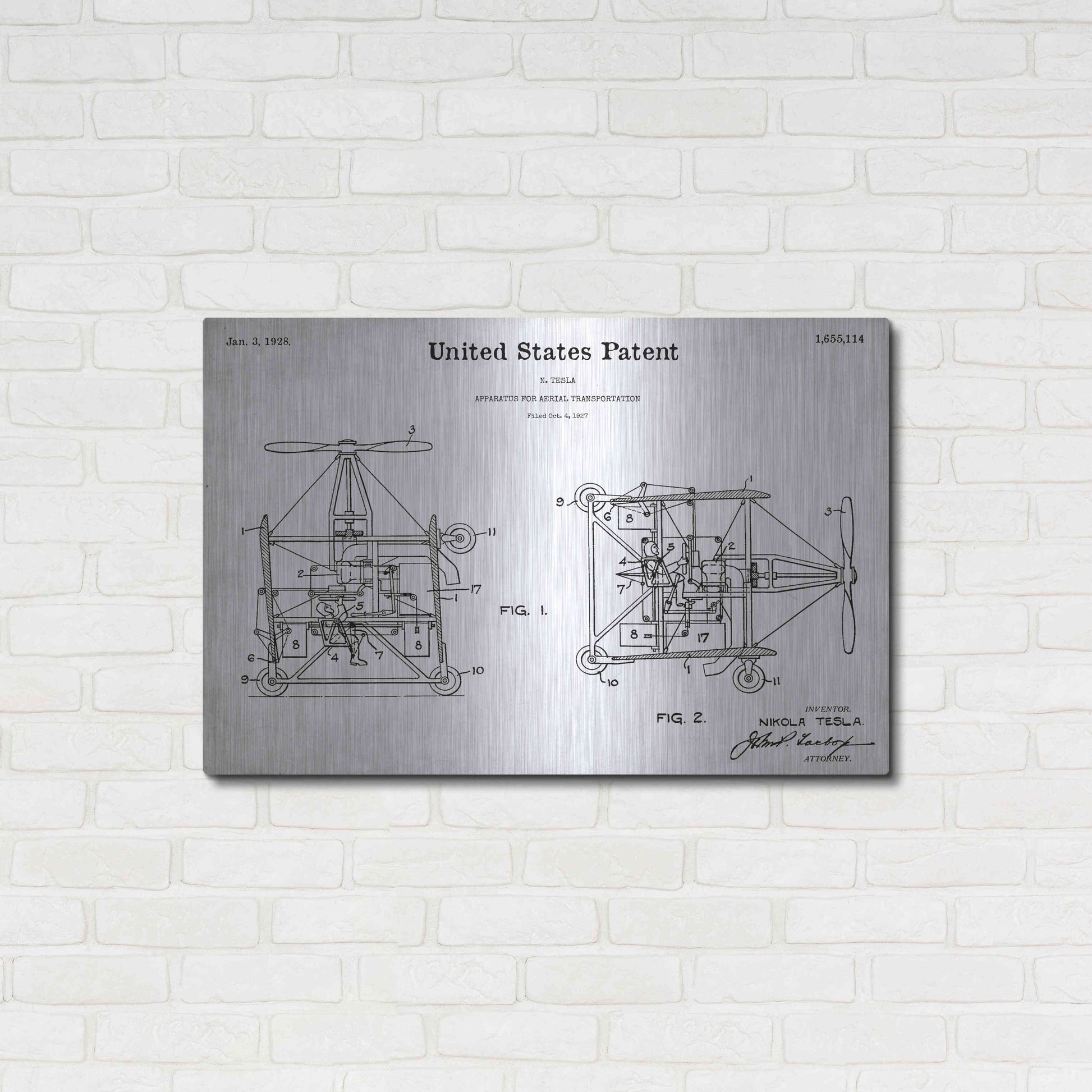 Luxe Metal Art 'Aerial Blueprint Patent White' Acrylic Glass Wall Art,36x24