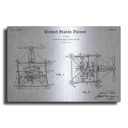 Luxe Metal Art 'Aerial Blueprint Patent White' Acrylic Glass Wall Art