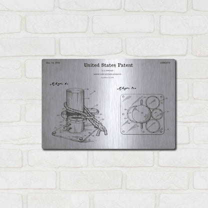 Luxe Metal Art 'Marine Line Secure Device Blueprint Patent White' Acrylic Glass Wall Art,16x12