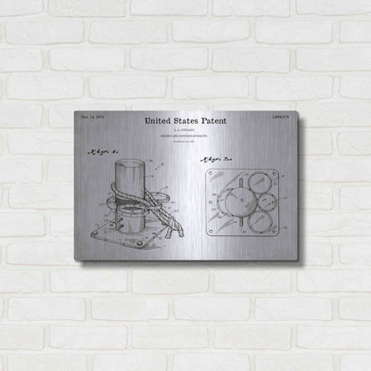 Luxe Metal Art 'Marine Line Secure Device Blueprint Patent White' Acrylic Glass Wall Art,24x16