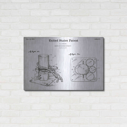 Luxe Metal Art 'Marine Line Secure Device Blueprint Patent White' Acrylic Glass Wall Art,36x24