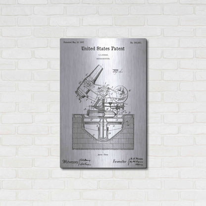 Luxe Metal Art 'Mortar Mounting Blueprint Patent White' Acrylic Glass Wall Art,24x36