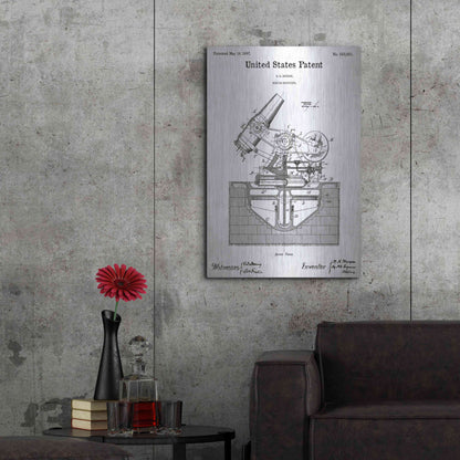 Luxe Metal Art 'Mortar Mounting Blueprint Patent White' Acrylic Glass Wall Art,24x36