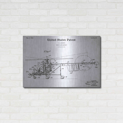 Luxe Metal Art 'Direct-Lift Aircraft Blueprint Patent White' Acrylic Glass Wall Art,36x24