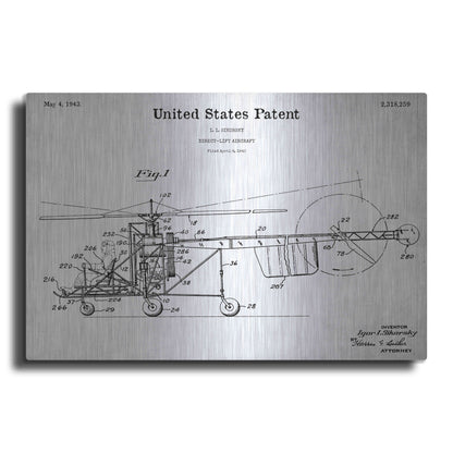 Luxe Metal Art 'Direct-Lift Aircraft Blueprint Patent White' Acrylic Glass Wall Art