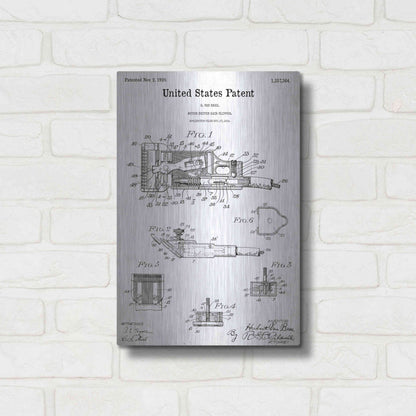 Luxe Metal Art 'Motor Hair Clipper Blueprint Patent White' Acrylic Glass Wall Art,12x16