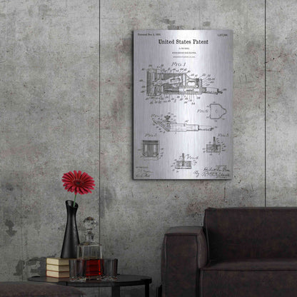 Luxe Metal Art 'Motor Hair Clipper Blueprint Patent White' Acrylic Glass Wall Art,24x36