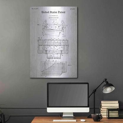 Luxe Metal Art 'Air Hockey Blueprint Patent White' Acrylic Glass Wall Art,24x36