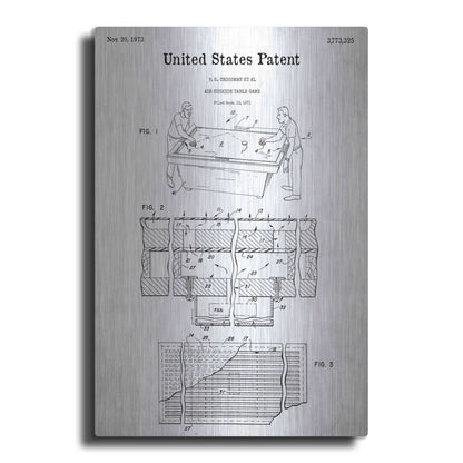 Luxe Metal Art 'Air Hockey Blueprint Patent White' Acrylic Glass Wall Art