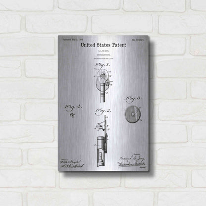 Luxe Metal Art 'Ophthalmoscope Blueprint Patent White' Acrylic Glass Wall Art,12x16