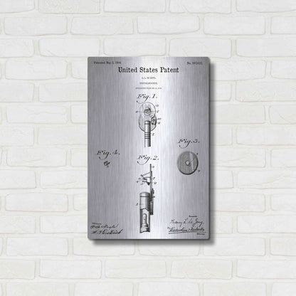 Luxe Metal Art 'Ophthalmoscope Blueprint Patent White' Acrylic Glass Wall Art,16x24