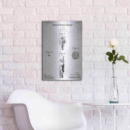 Luxe Metal Art 'Ophthalmoscope Blueprint Patent White' Acrylic Glass Wall Art,16x24