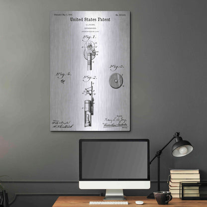 Luxe Metal Art 'Ophthalmoscope Blueprint Patent White' Acrylic Glass Wall Art,24x36