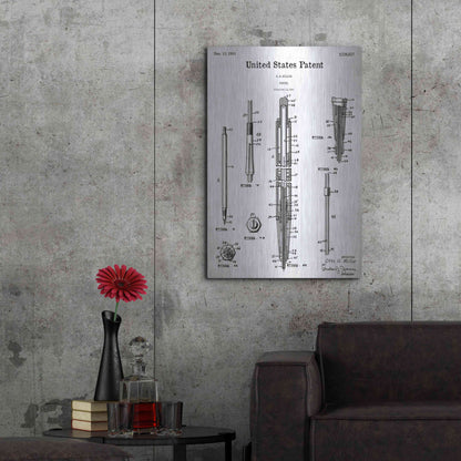 Luxe Metal Art 'Mechanical Pencil Blueprint Patent White' Acrylic Glass Wall Art,24x36