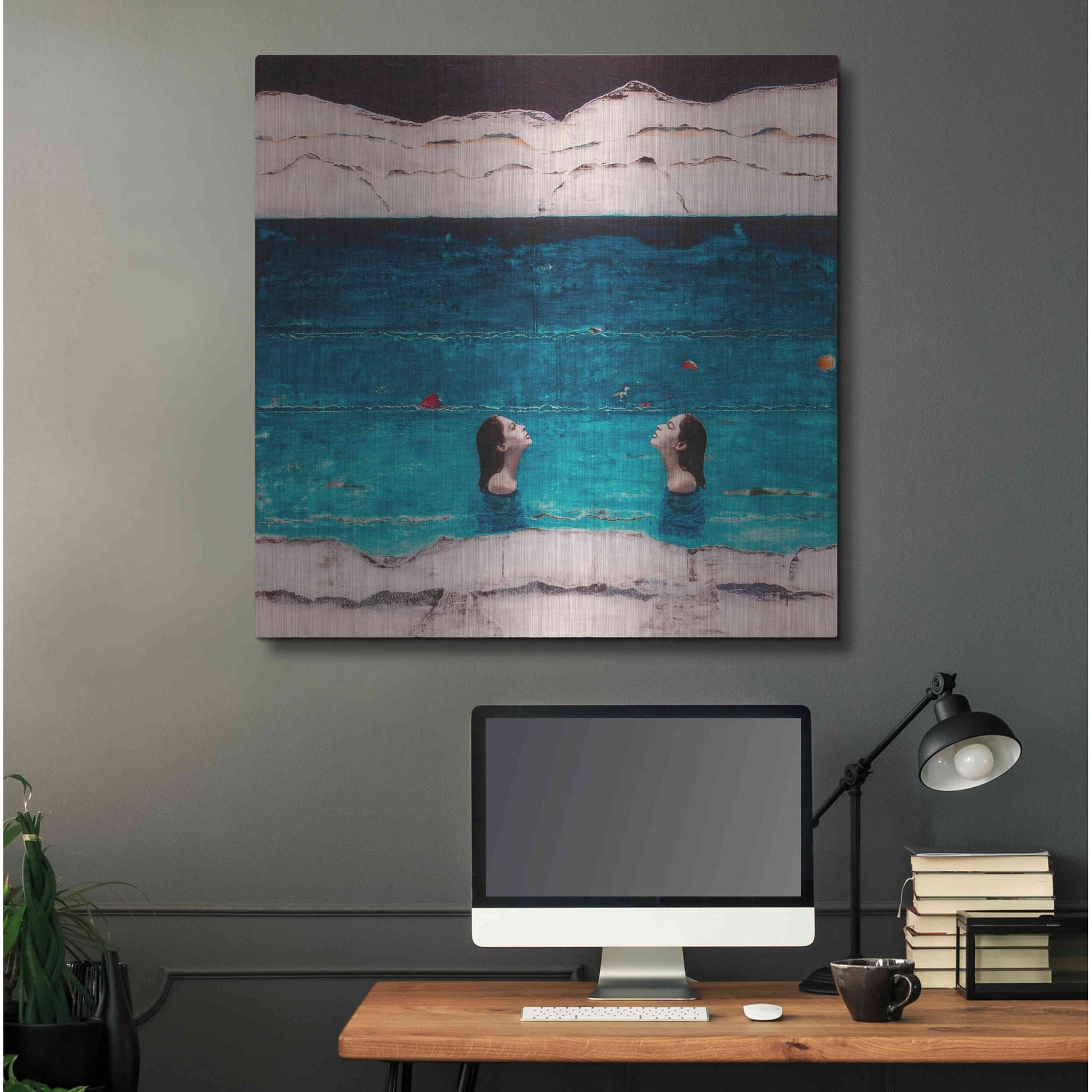 Luxe Metal Art 'Rising Waters' by DB Waterman, Metal Wall Art,36x36