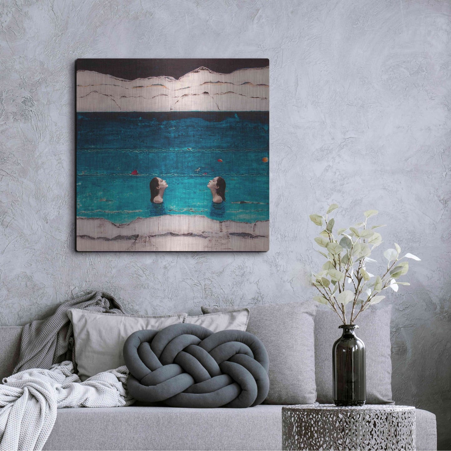 Luxe Metal Art 'Rising Waters' by DB Waterman, Metal Wall Art,36x36