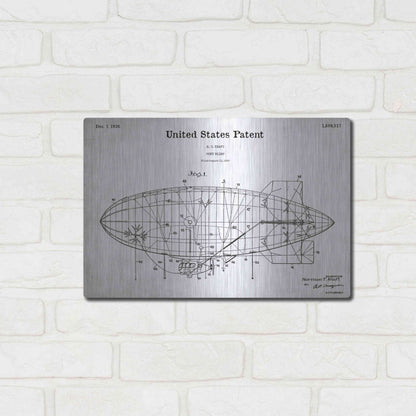 Luxe Metal Art 'Pony Blimp Blueprint Patent White' Acrylic Glass Wall Art,16x12