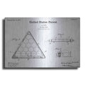 Luxe Metal Art 'Pool Ball Frame Blueprint Patent White' Metal Wall Art
