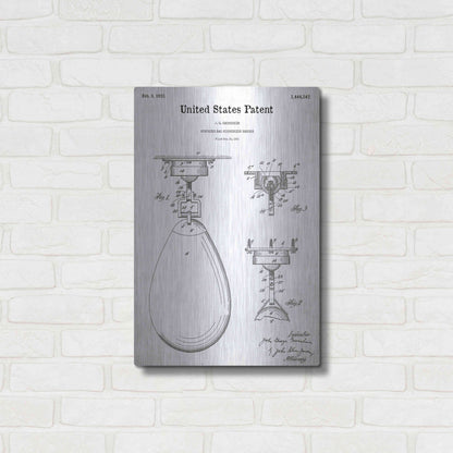 Luxe Metal Art 'Boxing Bag Blueprint Patent White' Acrylic Glass Wall Art,16x24